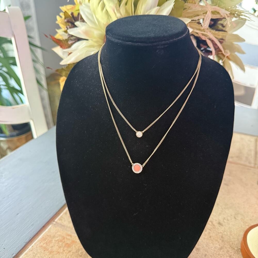 DKNY Gold Tone Layered Necklace